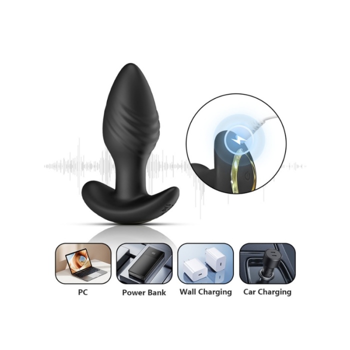 Censan Big Boat Anchor Swing – Telefon Kontrollü Titreşimli Anal Plug (Siyah)