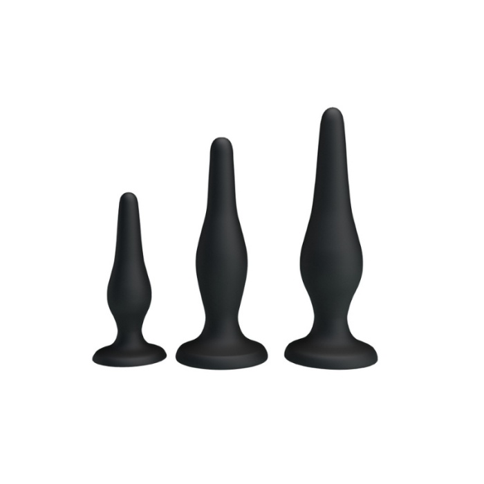 Censan Siyah Silikon Anal Tıkaç Set