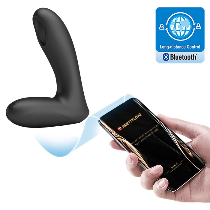 Şarj Edilebilir Telefon Uyumlu Darbeli Silikon Anal ve Vajinal Masaj Aleti Mobil APP Uzaktan Kumandalı
