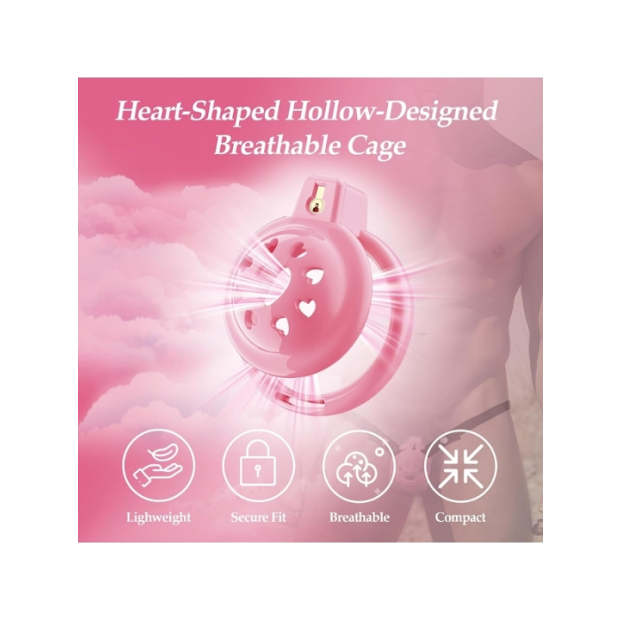 Censan Yumuşak Kalp Desenli Silikon Erkek Penis Kafesi