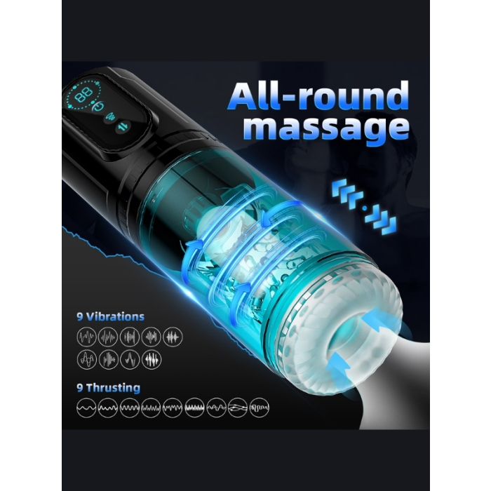 Censan Şarjlı İleri Geri ve Dönmeli 15 Modlu Titreşimli Emişli Otomatik Vajina – Sesli