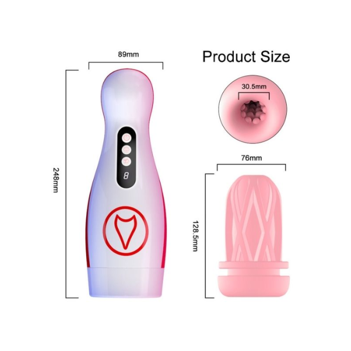 Censan FoxShow M50 – Vakumlu ve Titreşimli Şarjlı Oral Mastürbatör | 7 Fonksiyon | Su Geçirmez | USB Şarjlı