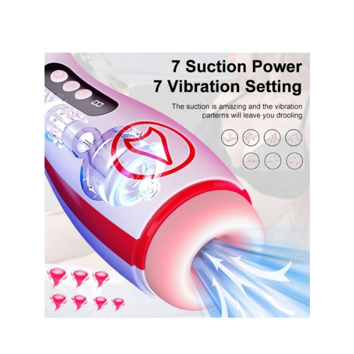 Censan FoxShow M50 – Vakumlu ve Titreşimli Şarjlı Oral Mastürbatör | 7 Fonksiyon | Su Geçirmez | USB Şarjlı