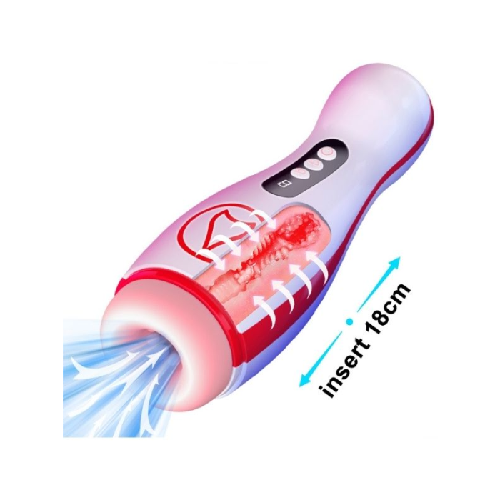 Censan FoxShow M50 – Vakumlu ve Titreşimli Şarjlı Oral Mastürbatör | 7 Fonksiyon | Su Geçirmez | USB Şarjlı