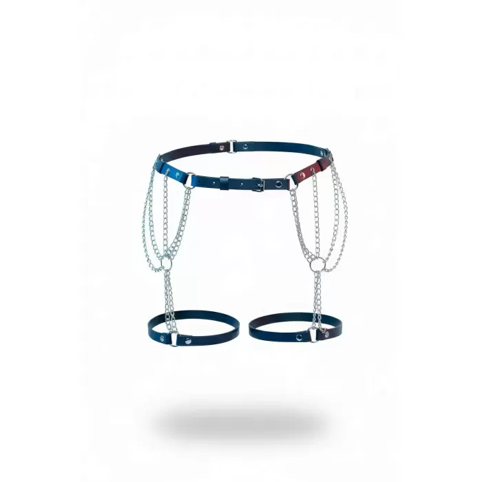 Siyah Jartiyer Harness Zincirli Deri Vücut Aksesuarı - APFT1323