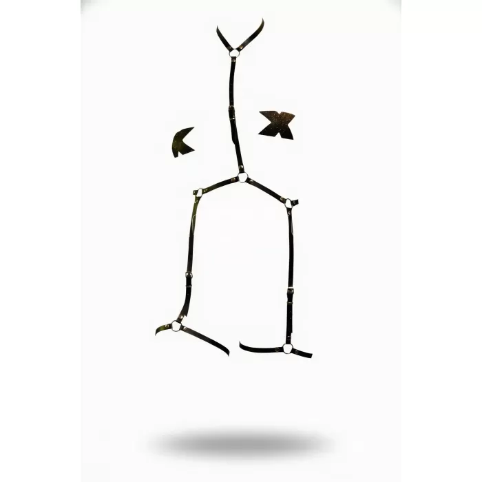 Siyah Jartiyer Harness Deri Vücut Bağlantılı Ayarlanabilir - APFT317