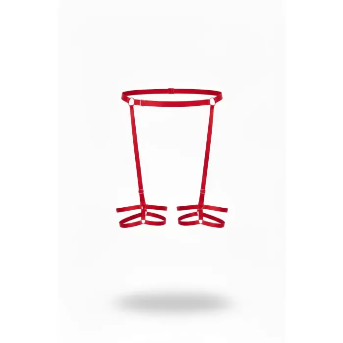 Kırmızı Jartiyer Harness Ayarlanabilir Halka Detaylı Bacak Bandı - APFT591