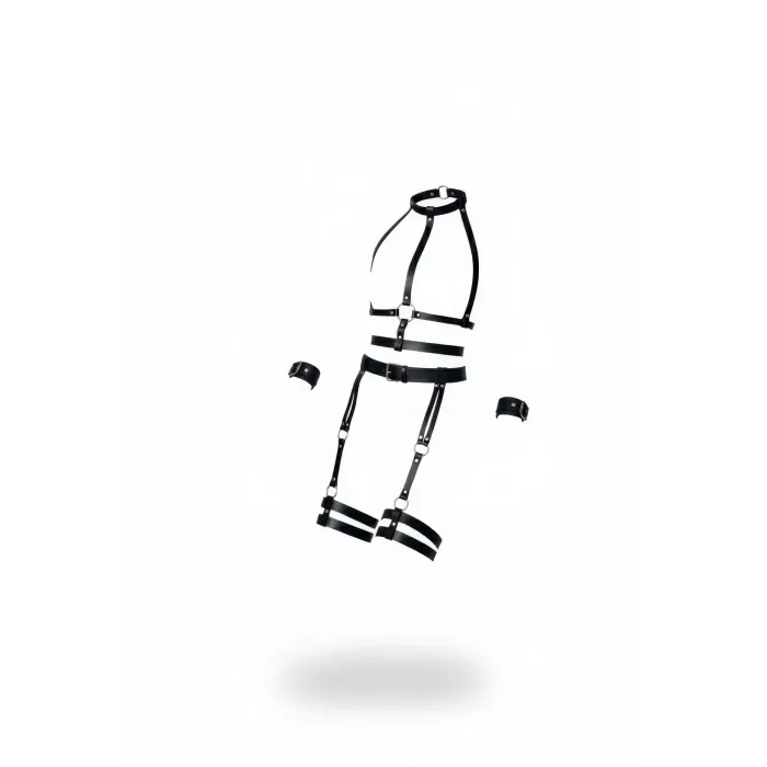 Siyah Jartiyer Harness Deri Vücut Aksesuarı - APFT697