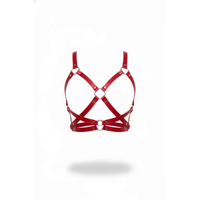 Kırmızı Kadın Kemer Deri O Halka Detaylı Vücut Aksesuarı - APFT816