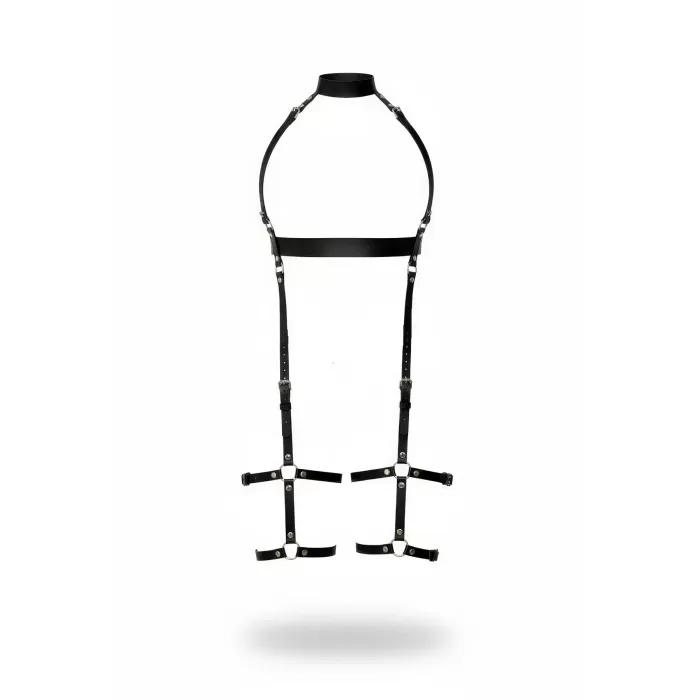 Siyah Jartiyer Harness Deri Ayarlanabilir Vücut Kemer - APFT864