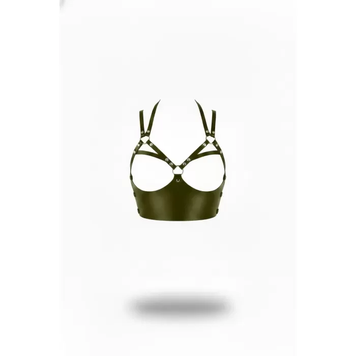 Haki Kadın Kemer Suni Deri Geniş Zımba Detaylı - APFT872