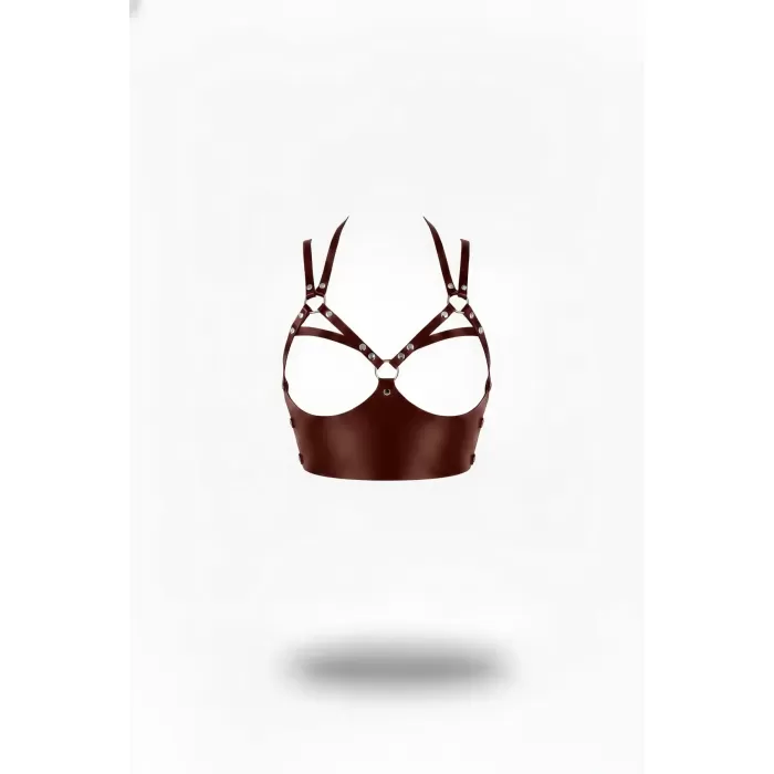 Bordo Kadın Kemer Metal Halka Detaylı Geniş Korse - APFT872