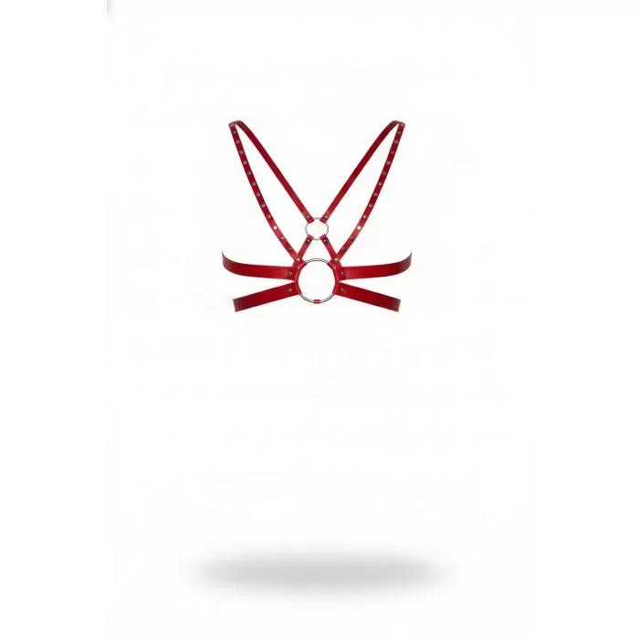 Kırmızı Kadın Kemer Deri Zımba Detaylı Vücut Aksesuarı - APFT884