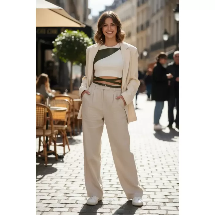 Siyah Kadın Kemer İnce Çapraz Bağlamalı Bel Aksesuarı - APFT903