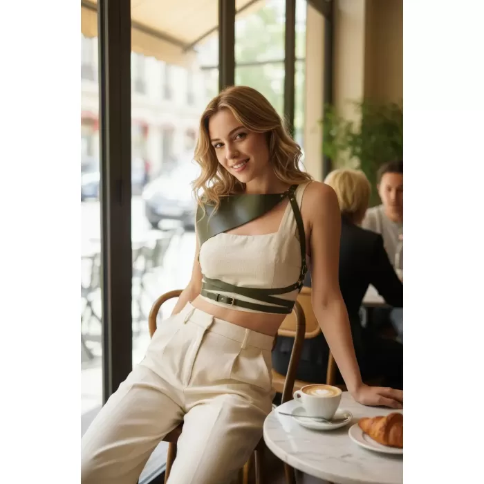 Siyah Kadın Kemer İnce Çapraz Bağlamalı Bel Aksesuarı - APFT903