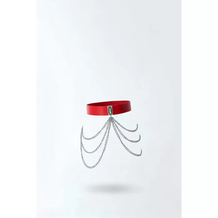 Kırmızı Kadın Kemer Kalın Zincir Detaylı Bel Aksesuarı - APFT904