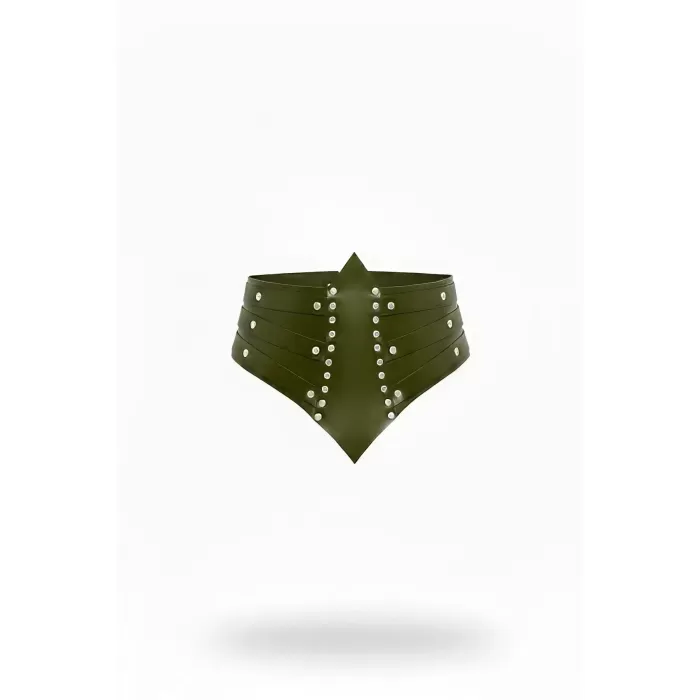 Haki Kadın Kemer Kalın Zımbalı Korse Bel Aksesuarı - APFT905