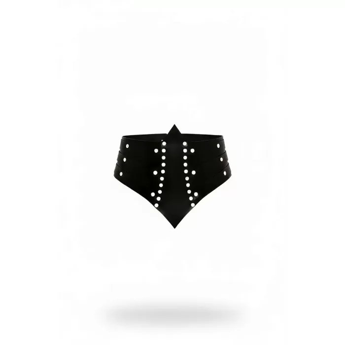 Siyah Kadın Kemer Zımba Detaylı Kalın Korse Kemer - APFT905