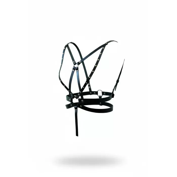 Siyah Kadın Kemer Çoklu Bantlı Deri Vücut Aksesuarı - APFT909