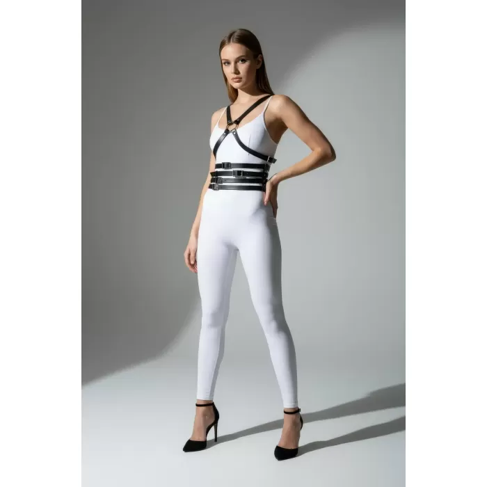 Siyah Kadın Kemer Çoklu Şeritli Bel Korsesi - APFT911