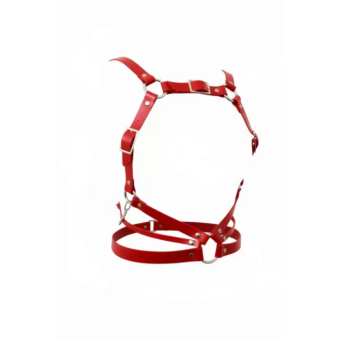 Kırmızı Kadın Kemer Çoklu Şeritli Halka Detaylı Vücut Aksesuarı - APFT912