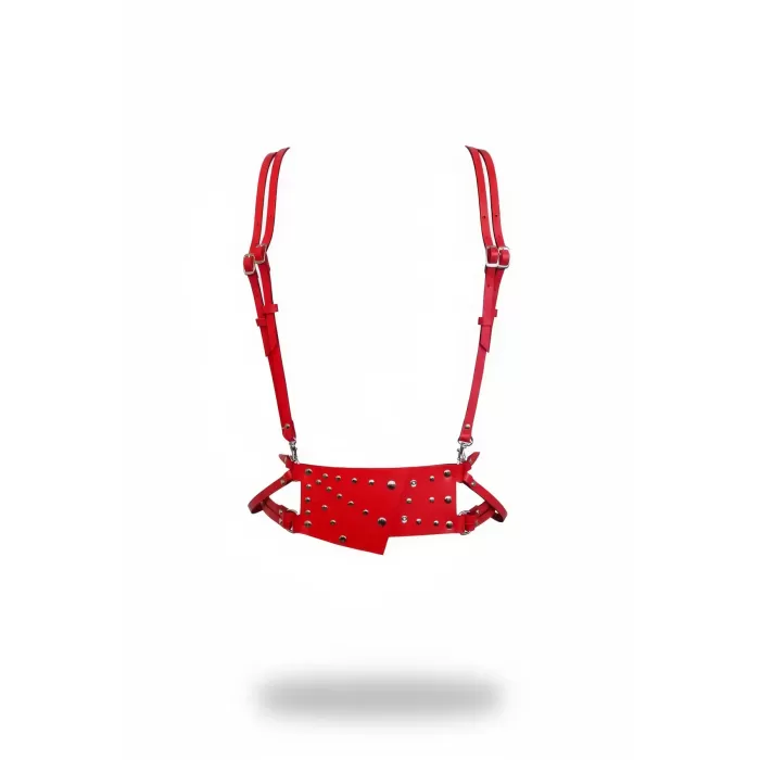 Kırmızı Kadın Kemer Zımbalı Geniş Deri Bel Aksesuarı - APFT918