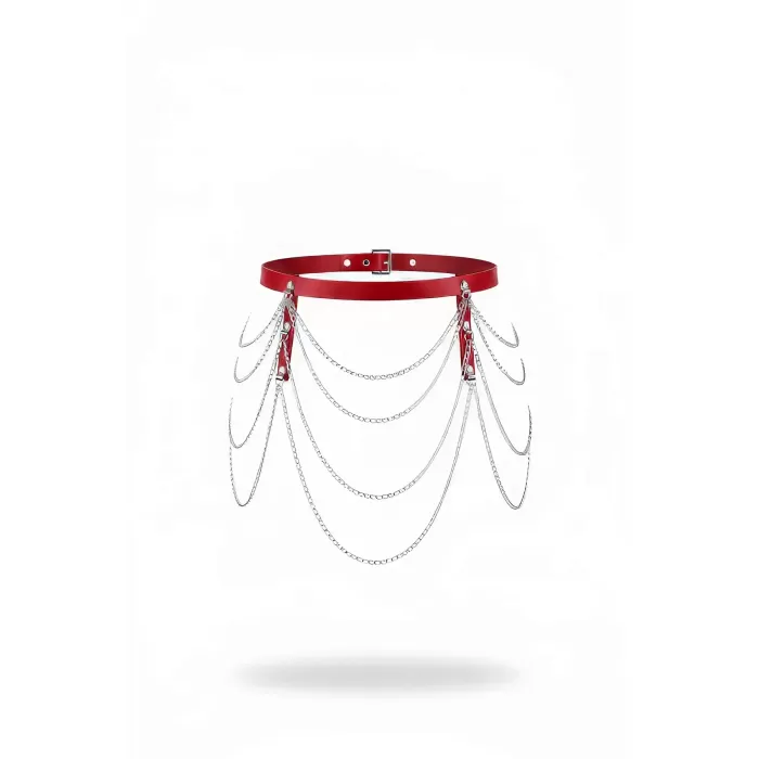 Kırmızı Kadın Kemer Çok Katmanlı Zincir Detaylı Bel Aksesuarı - APFT921