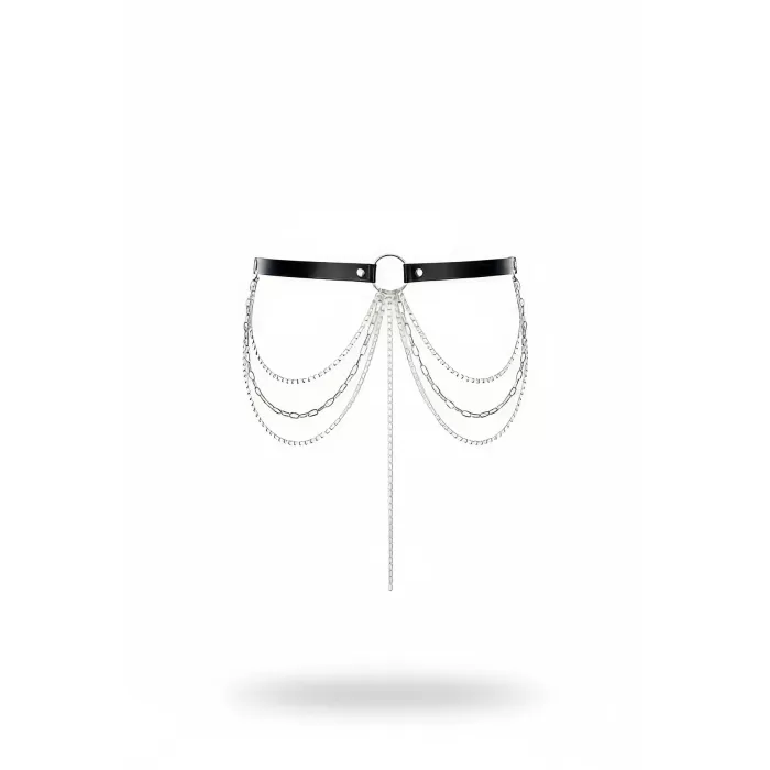 Siyah Kadın Kemer Çok Katmanlı Zincir Detaylı Bel Aksesuarı - APFT922