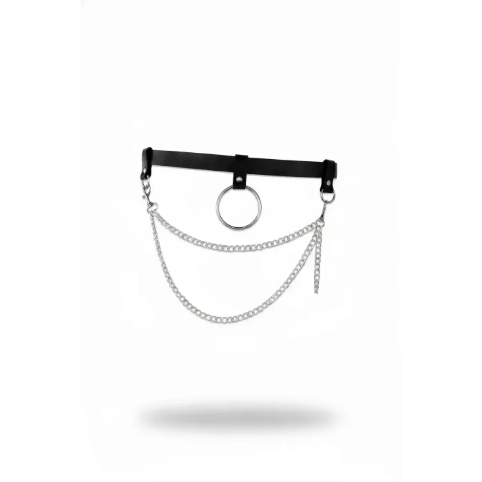 Siyah Kadın Kemer Zincir Detaylı O Halka Bel Kemeri - APFT923