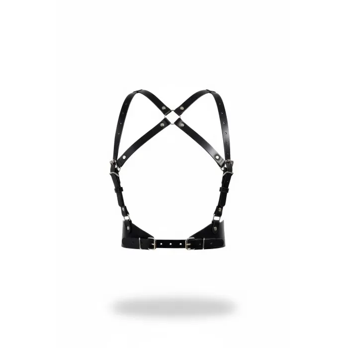 Siyah Kadın Kemer Deri Vücut Kemer Çapraz Tokalı - APFT925