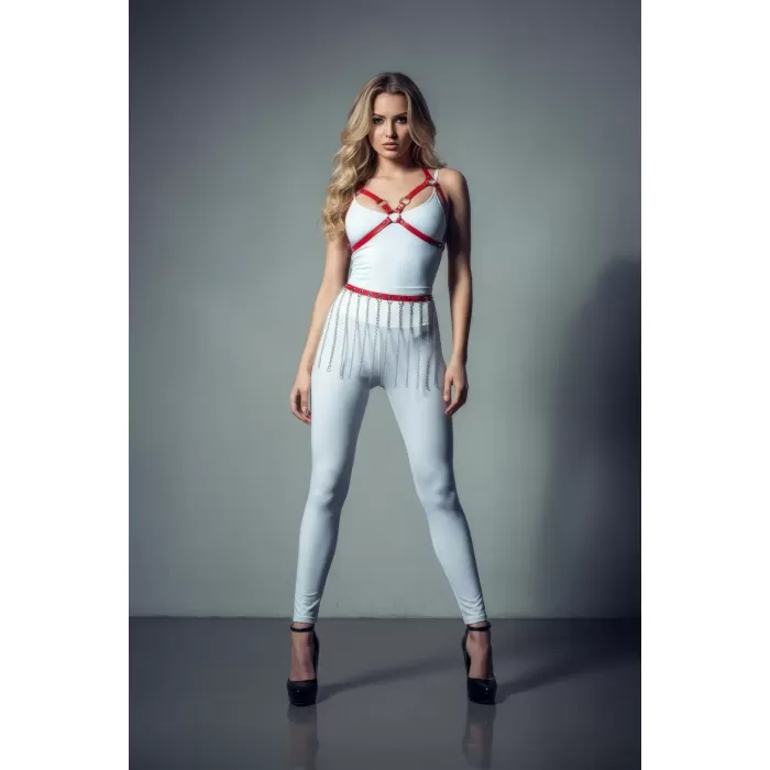 Kırmızı Etek Zincir Detaylı Etek Metal Bel Eteği - APFT931