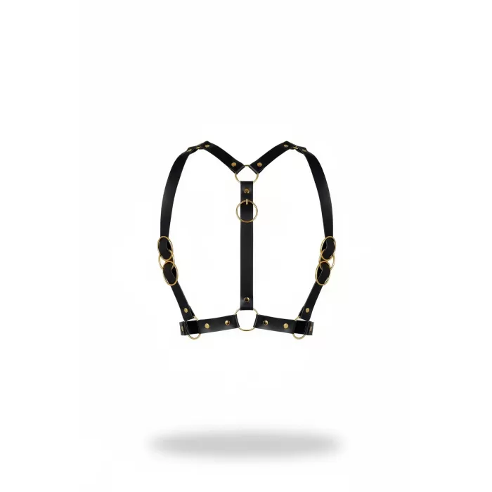 Siyah Kadın Kemer Vücut Aksesuarı Altın Halka Detaylı - APFT933