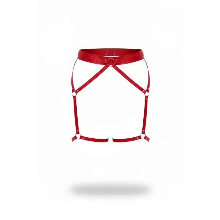 Kırmızı Jartiyer Harness Deri Halka Detaylı Ayarlanabilir - APFT956
