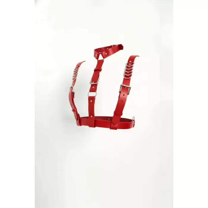 Kırmızı Kadın Kemer Deri Çoklu Tokalı Vücut Aksesuarı - APFT969