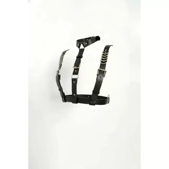 Siyah Kadın Kemer Zincir Detaylı Vücut Aksesuarı - APFT969