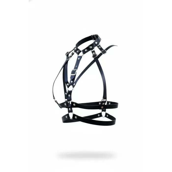 Siyah Kadın Kemer Deri Çoklu Şeritli Tokalı Vücut Aksesuarı - APFT970