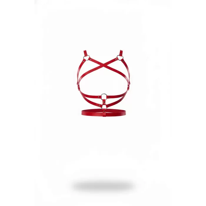 Kırmızı Kadın Kemer Çapraz Bantlı O Halka Detaylı - APFT991