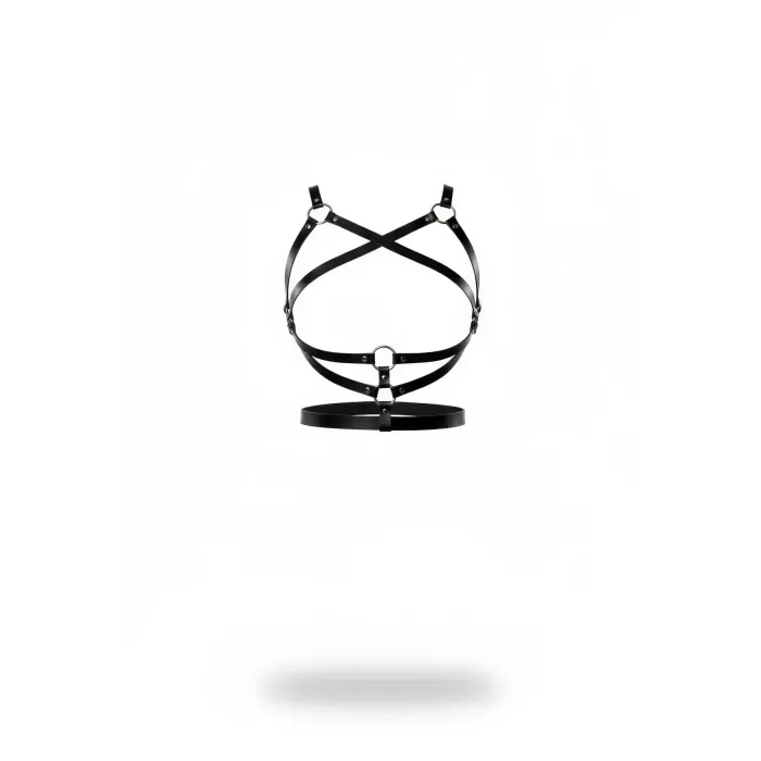 Siyah Kadın Kemer Çapraz Bağlamalı Metal Halka Detaylı - APFT991