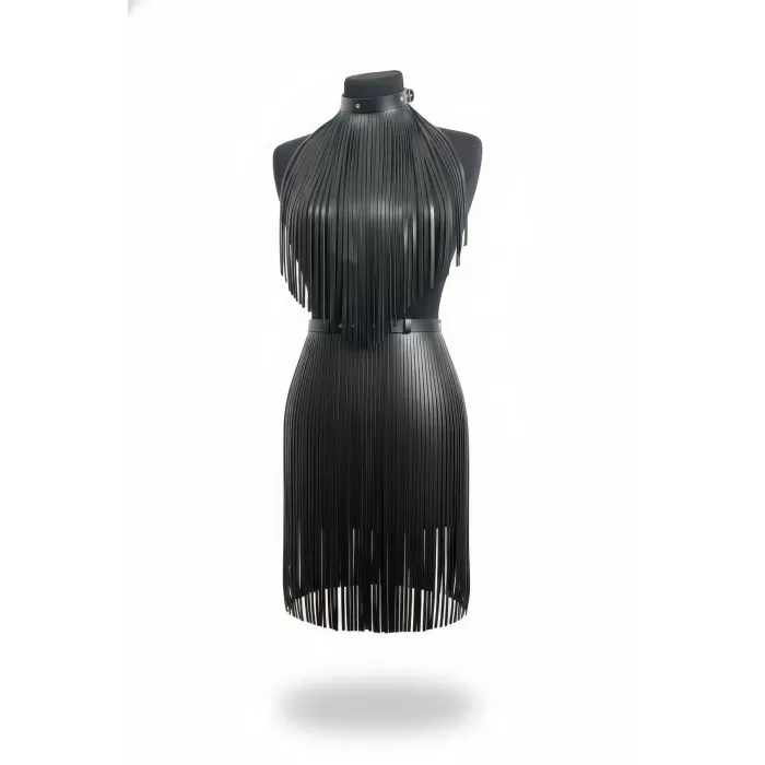 Siyah Etek Uzun Şeritli Kalem Kesim - APFT997