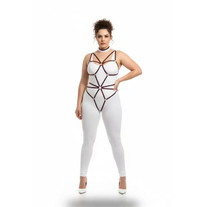 Büyük Beden Siyah Kadın Lastik Harness Halka Detaylı Özel Tasarım - APFT338