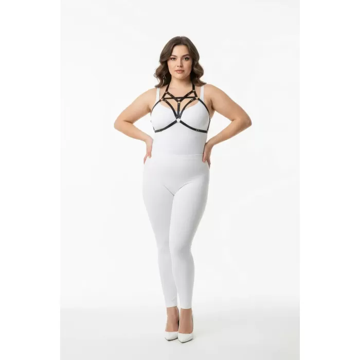 Büyük Beden Siyah Kadın Harness Özel Tasarım Lastik Aksesuar - APFT352