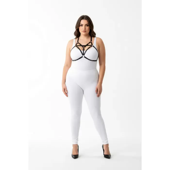 Büyük Beden Siyah Kadın Harness Özel Tasarım Lastik Aksesuar - APFT352