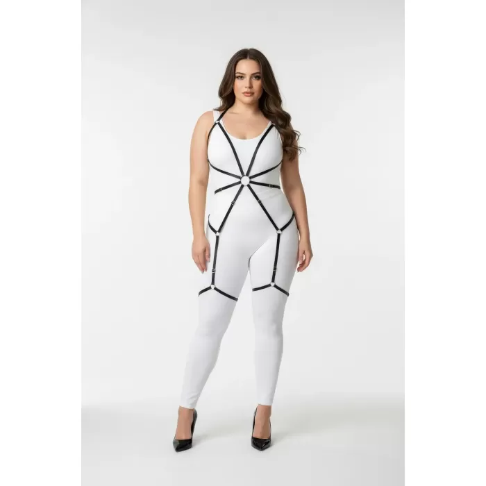 Büyük Beden Siyah Kadın Harness Lastik Jartiyerli Fantezi Aksesuar - APFT360