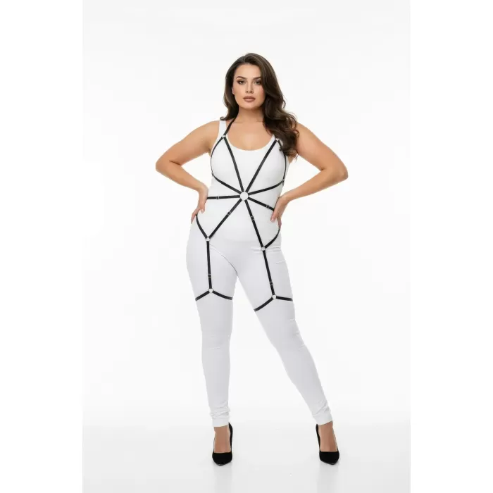 Büyük Beden Siyah Kadın Harness Lastik Jartiyerli Fantezi Aksesuar - APFT360