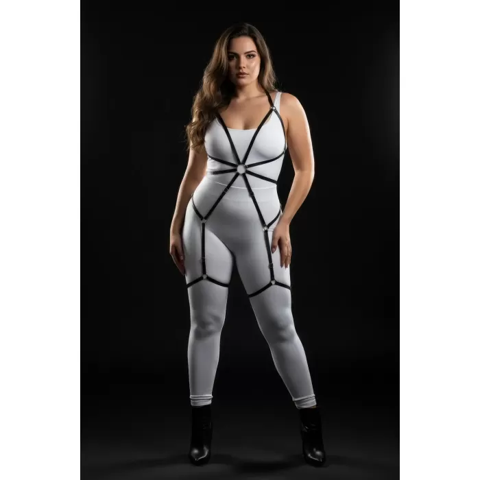 Büyük Beden Siyah Kadın Harness Lastik Jartiyerli Fantezi Aksesuar - APFT360