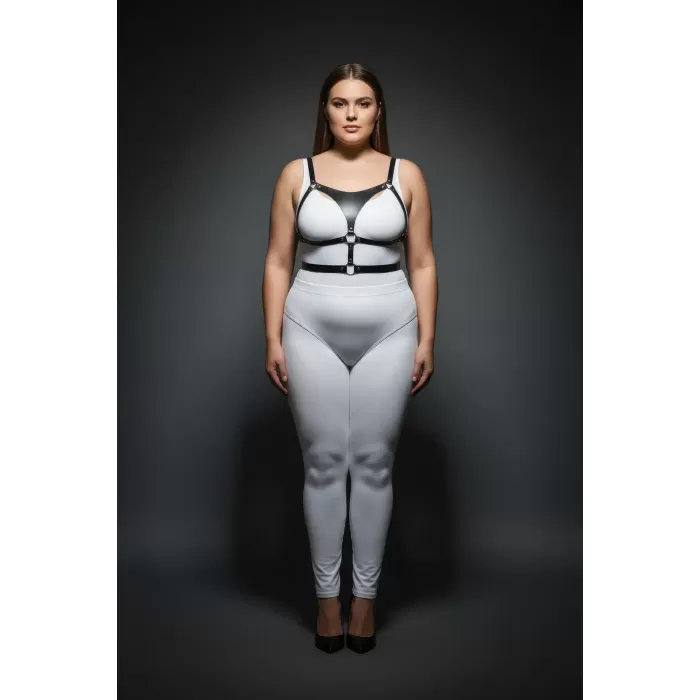 Büyük Beden Siyah Kadın Harness Takım Ayarlanabilir Deri Kombin Aksesuarı - APFT1388