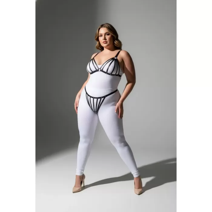 Büyük Beden Siyah Kadın Harness Takım Lastik Fantezi Aksesuar - APFT555