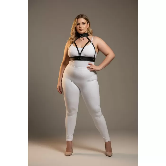 Büyük Beden Siyah Kadın Harness Takım O