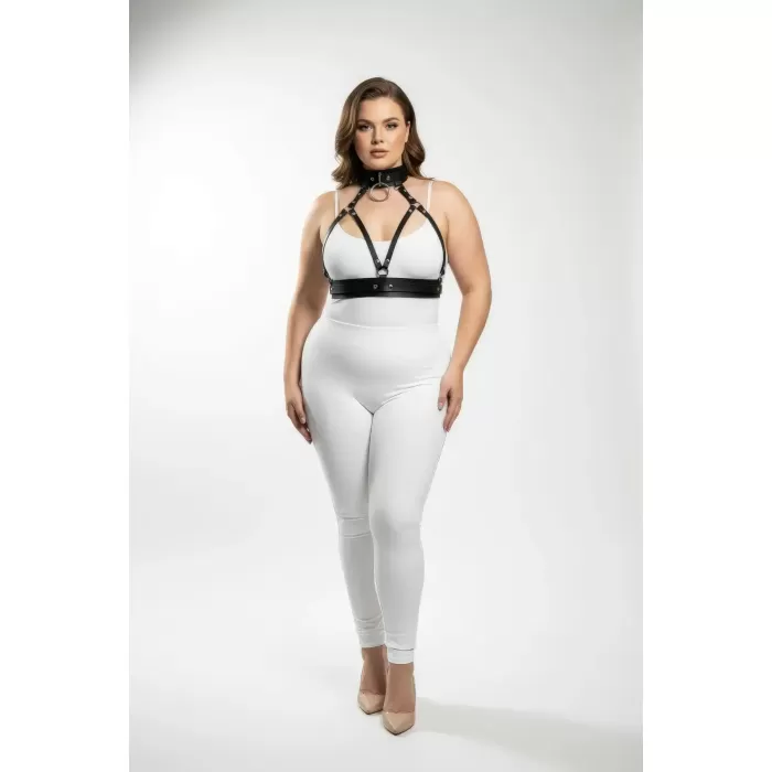 Büyük Beden Siyah Kadın Harness Takım O