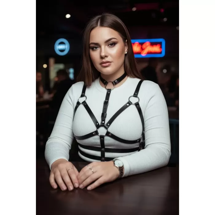 Büyük Beden Siyah Kadın Kemer İddialı Deri Kemeri - APFT154